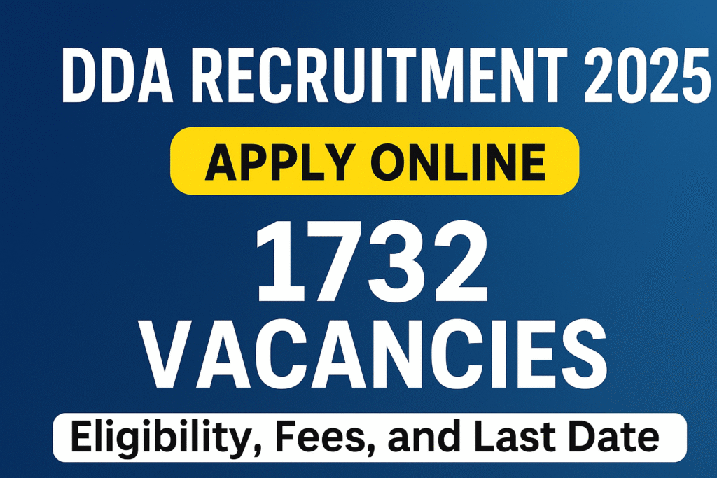 DDA Recruitment 2025