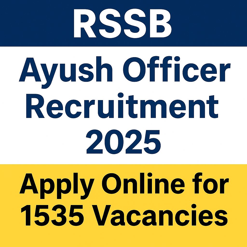 RSSB Ayush Officer Recruitment 2025