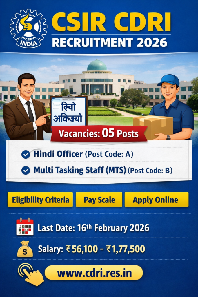 CSIR CDRI Recruitment 2026