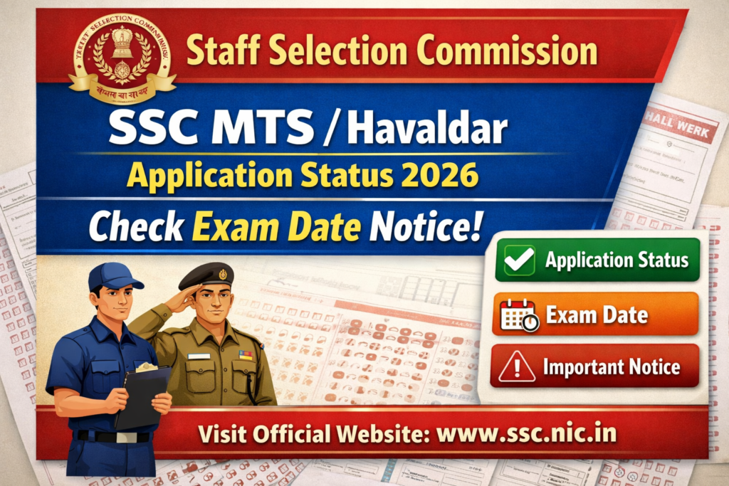 SSC MTS Havaldar Application Status 2026
