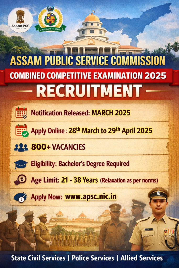 Assam PSC AFS Junior GradeII Recruitment