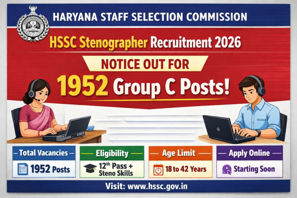 HSSC Stenographer Recruitment 2026
