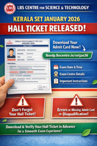 Kerala SET Hall Ticket 2026 Released