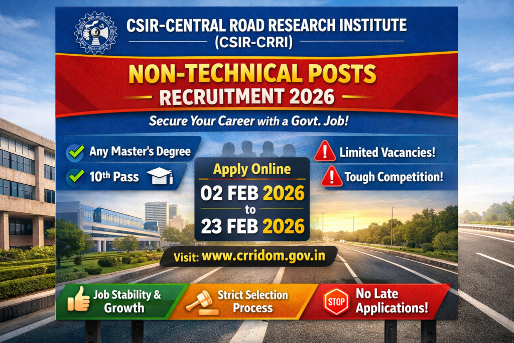 CSIR CRRI Non Technical Recruitment