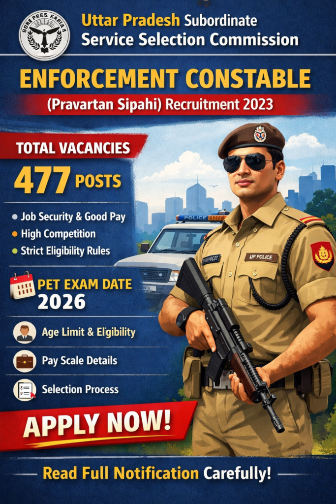UPSSSC Enforcement Constable PET Exam